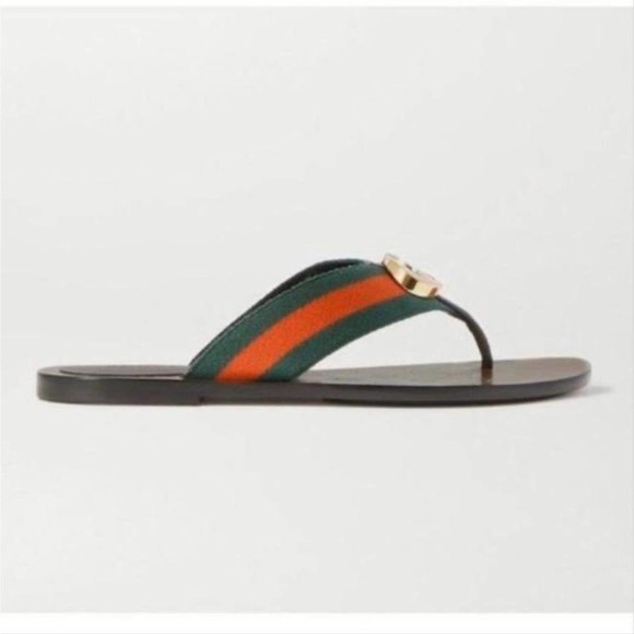 GUCCI Kika GG logo web stripe flip flops - Picture 6 of 6